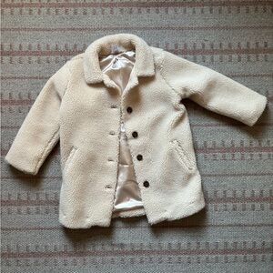Hannah Andersson Lambs Wool Faux Shearling Coat in 100% Polyester
